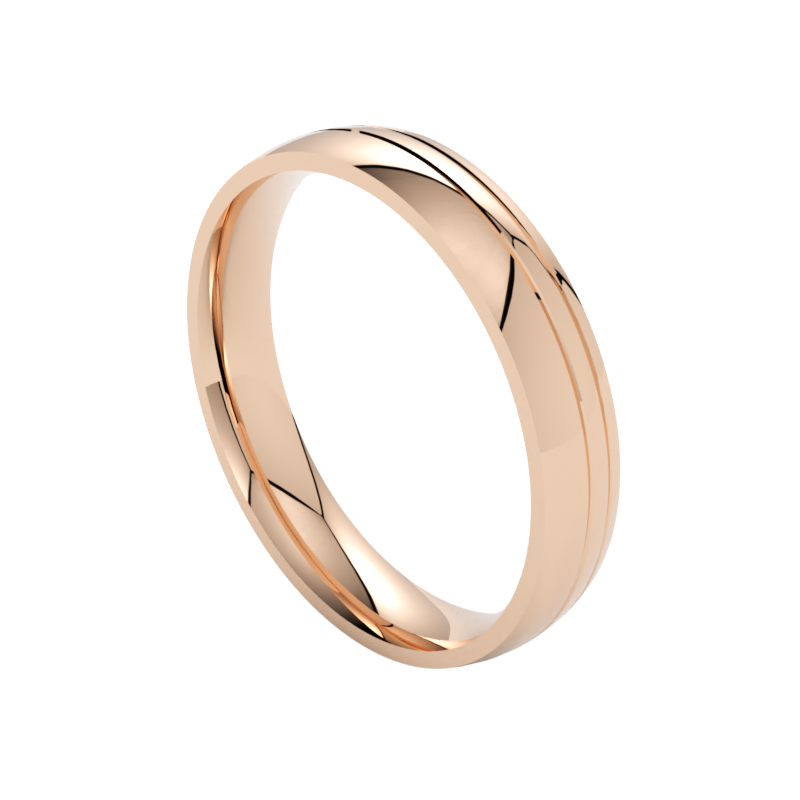 Elegancka obrączka ślubna z różowego złota 585